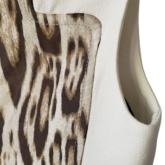 Giambattista Valli White Leopard Print Mini Sleeveless Sheath Dress Y2K Work - Picture 8 of 16
